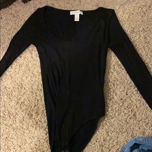 Forever 21 Ribbed long sleeve bodysuit